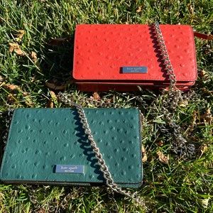 2 Kate Spade Ostrich Crossbody Purses - Bundle